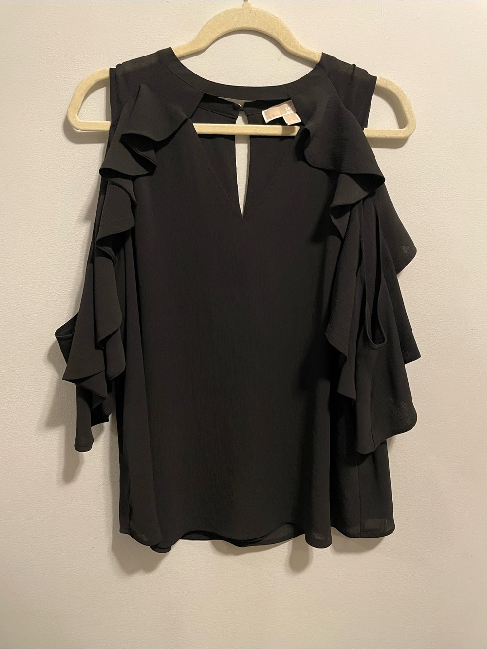 MICHAEL Michael Kors Black Ruffle Blouse